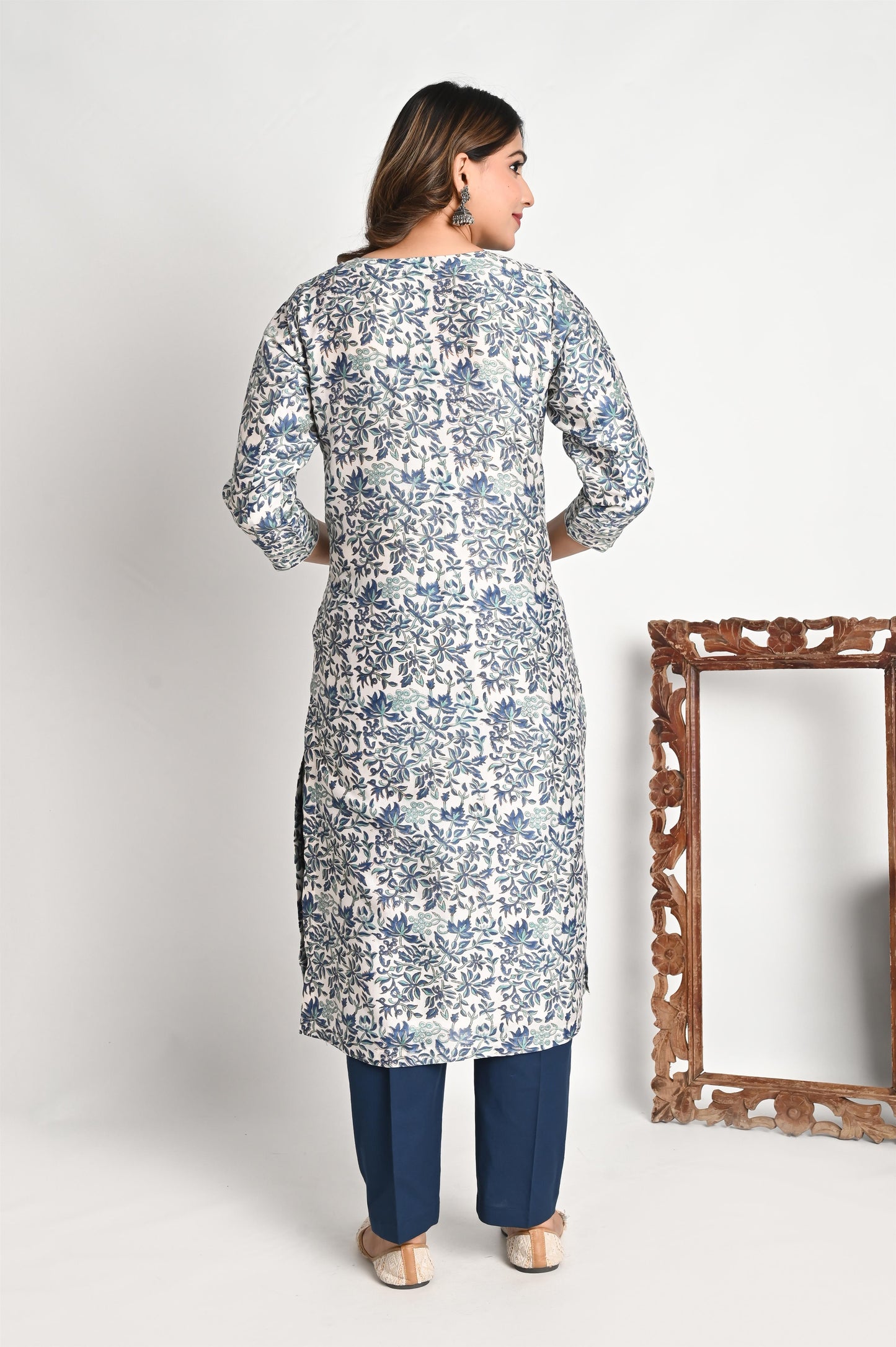 Premium Chanderi Handblock Print Suit with Pant