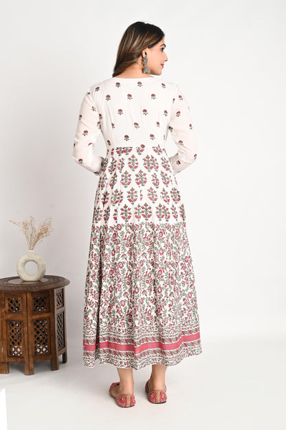 Multi Print Handblock Viscose Dress