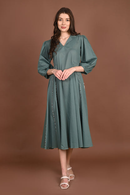 Sea Green Pure Cotton Dress