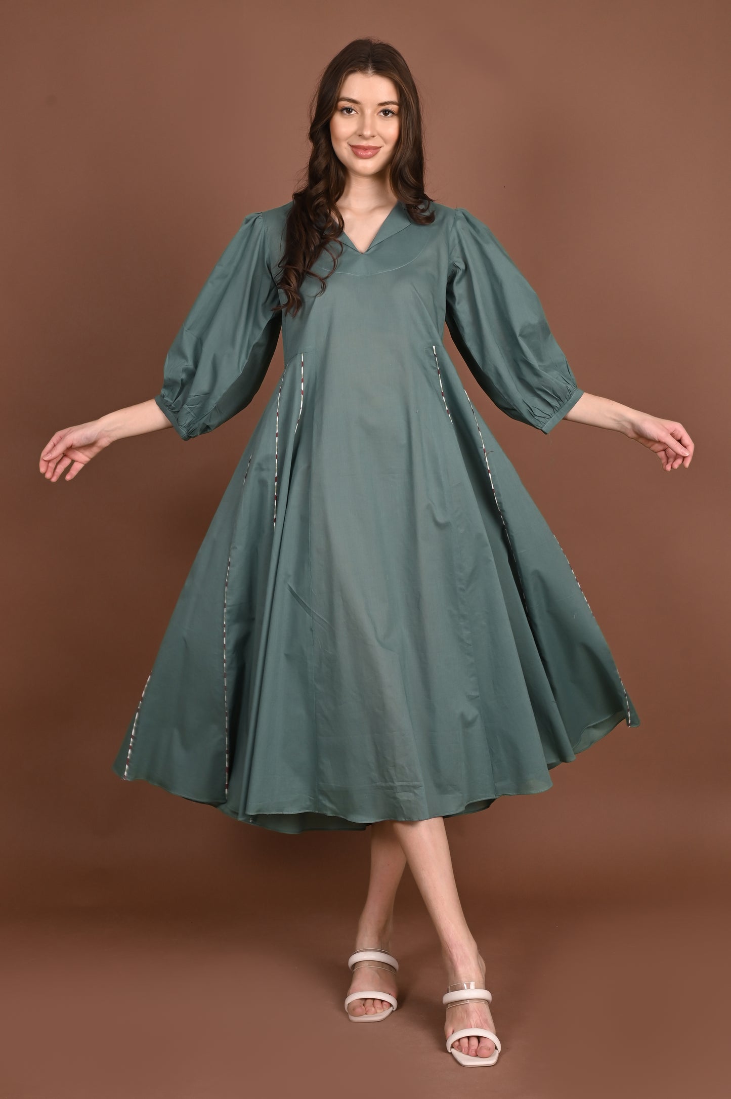 Sea Green Pure Cotton Dress