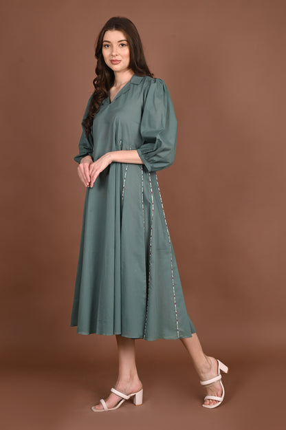 Sea Green Pure Cotton Dress