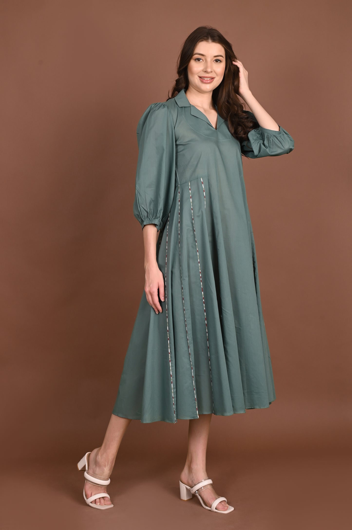 Sea Green Pure Cotton Dress