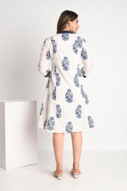 Indigo Blue Handblock Printed Dress