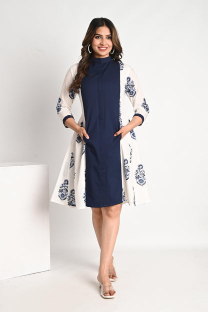 Indigo Blue Handblock Printed Dress