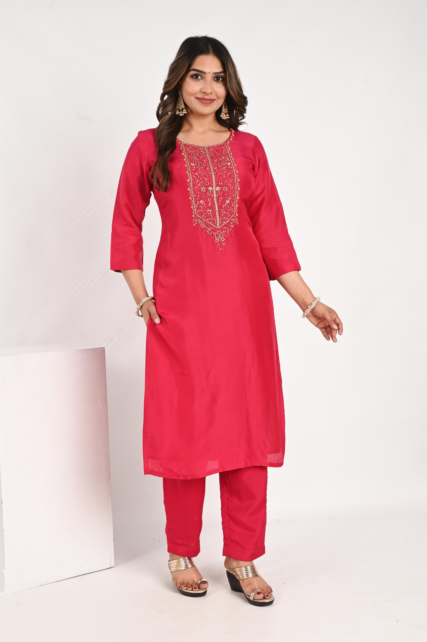 Magenta Handwork Suit Set