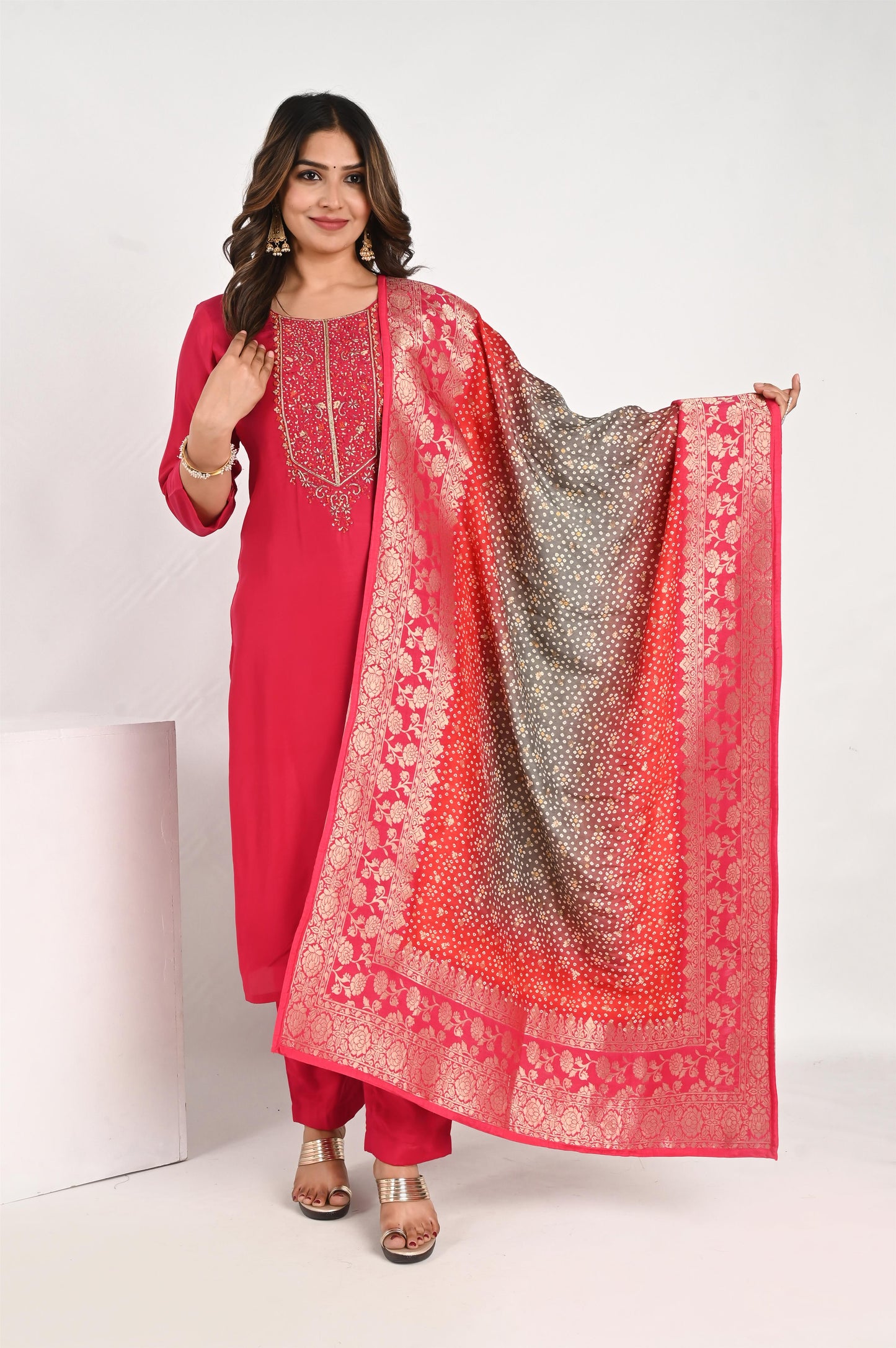 Magenta Handwork Suit Set