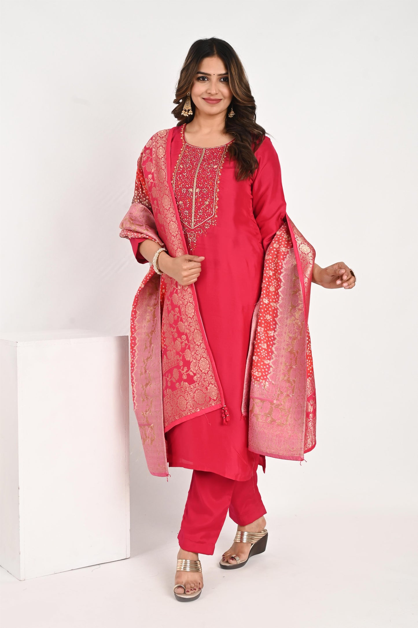 Magenta Handwork Suit Set