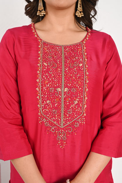 Magenta Handwork Suit Set