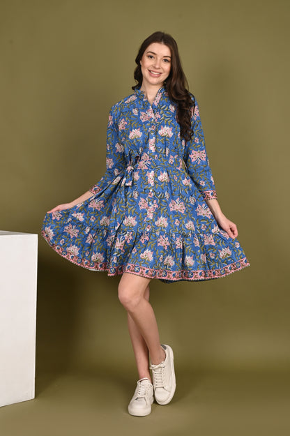 Luxury Cotton Handblock Printed Dress