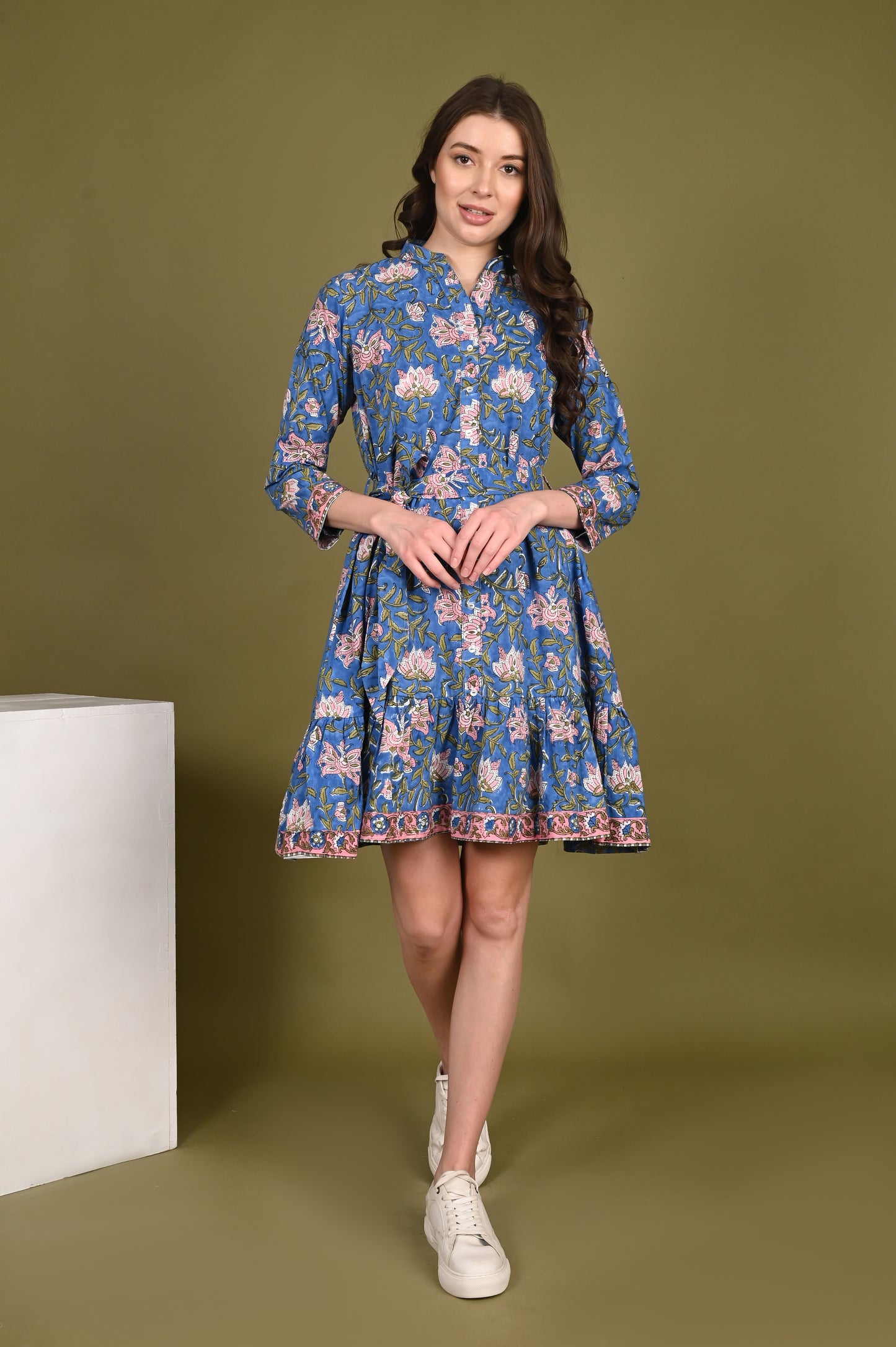 Luxury Cotton Handblock Printed Dress