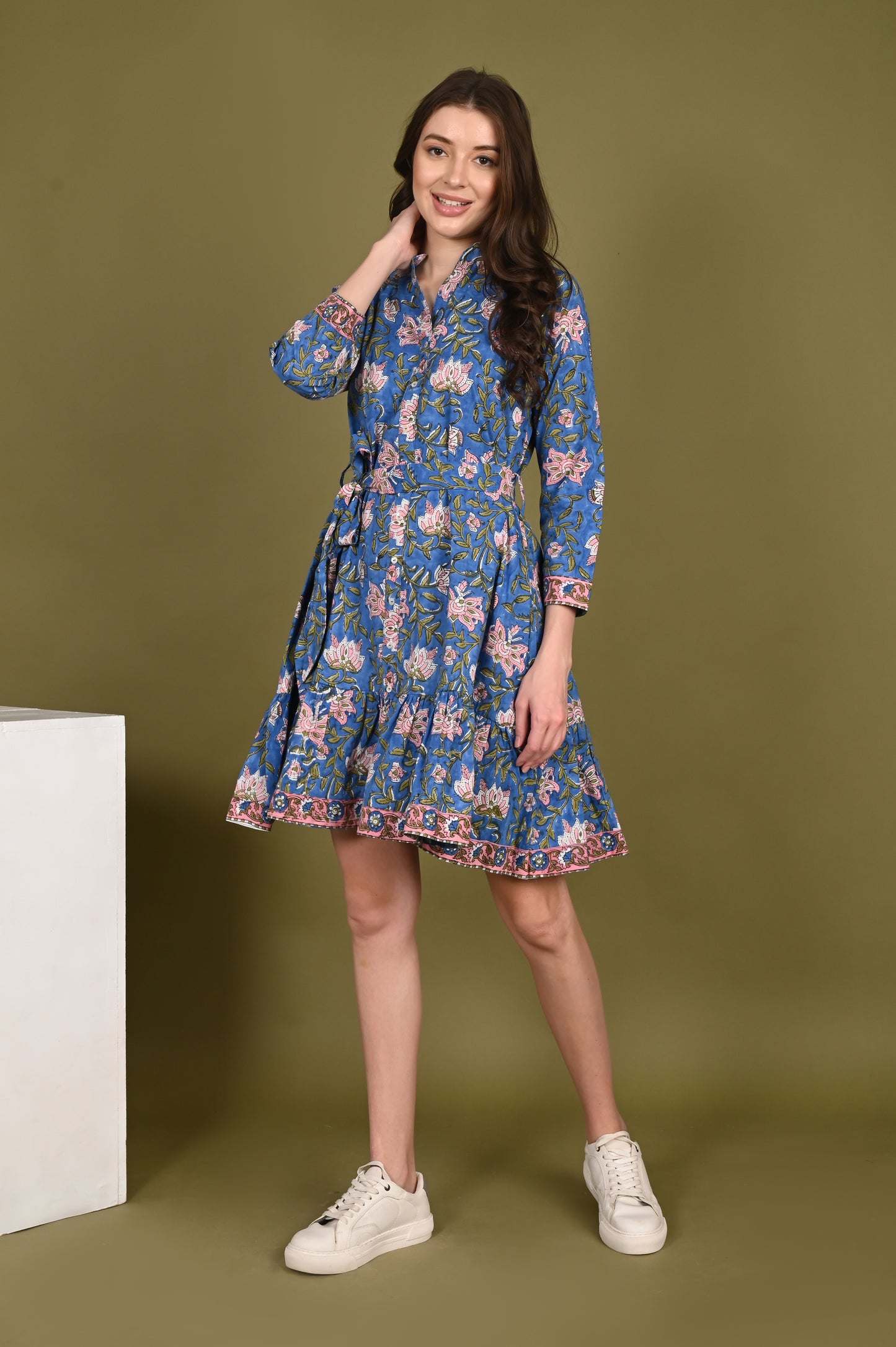 Luxury Cotton Handblock Printed Dress