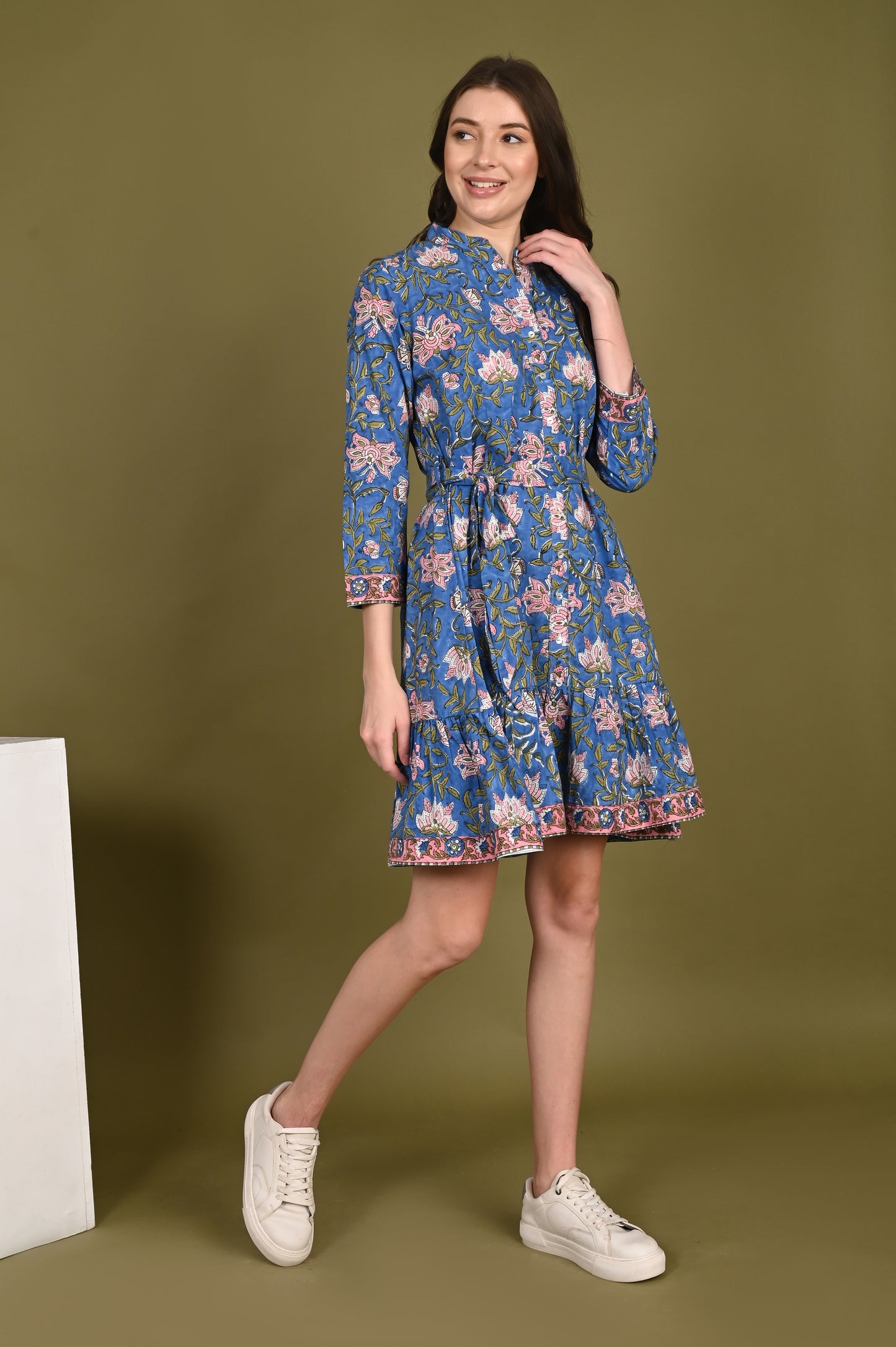 Luxury Cotton Handblock Printed Dress