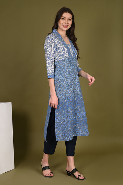 Ombre Style handblock print Kurta