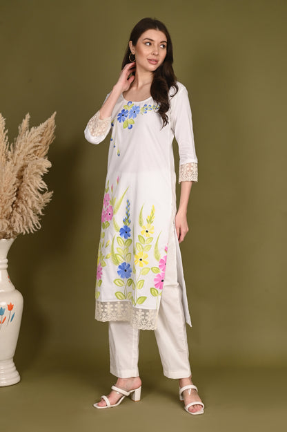 Hand Painted Premium Cotton Kurta Only