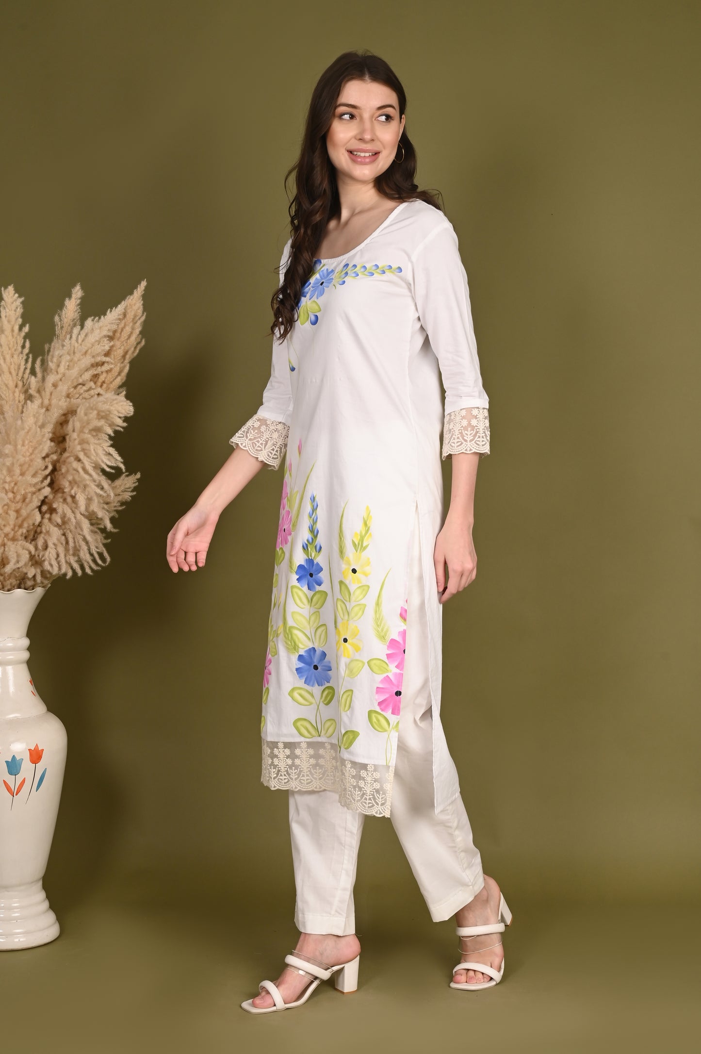 Hand Painted Premium Cotton Kurta Only